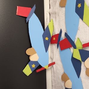 Set of 5 Metal Airplane Nursery Decor